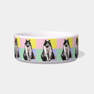 Écuelle Tuxedo Chat Pastel Couleurs rose Nom de l'animal B