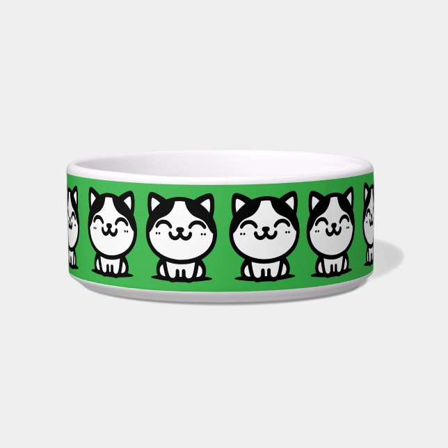 Écuelle Un Beau Bowl De Chats Verts (Devant)