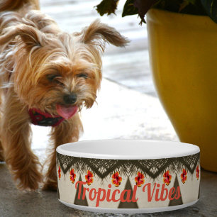 Écuelle Vibes tropicales Hibiscus hawaïens personnalisable
