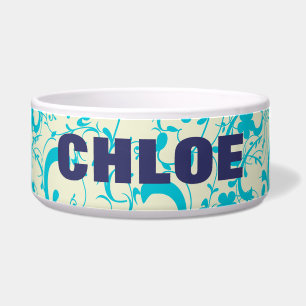 Écuelle Vintage Aqua Blue Scrolls Flore Personnalisé