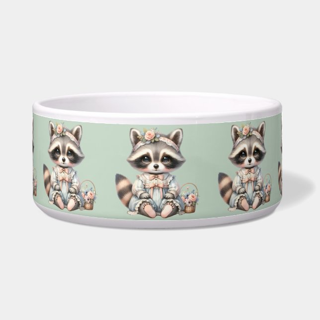 Écuelle Vintage habillé Cottagecore Raccoon Pastel (Devant)