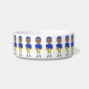 Écuelle vintage retro joueur de football bleu jaune simple