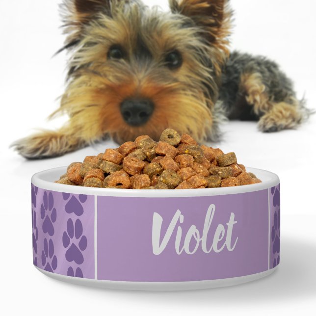 Écuelle Violet violet mignon empreinte de patte motif pers (Créateur téléchargé)