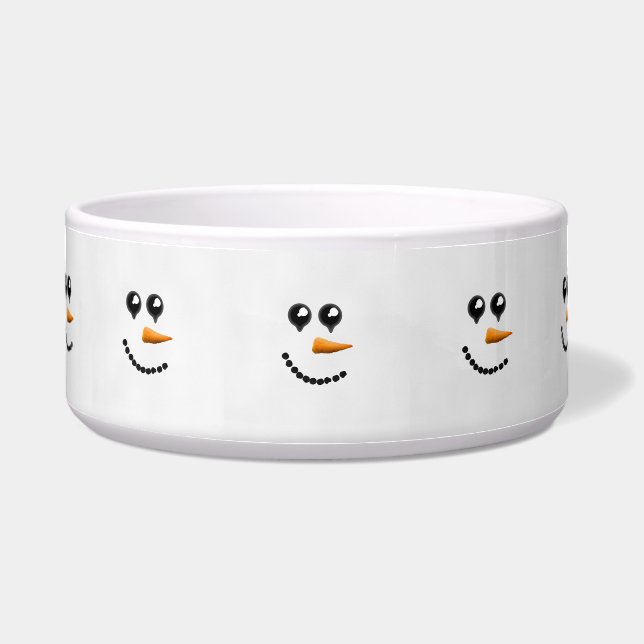 Écuelle Visage mignon de bonhomme de neige d'hiver (Devant)