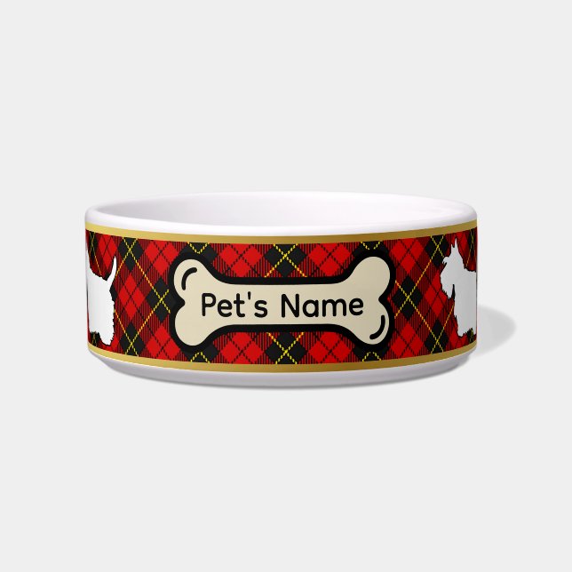 Écuelle Wallace Tartan Scottie Chien Bowl personnalisé (Devant)