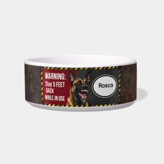 Écuelle Warning Stay 5 Feet Back Belgian Malinois Pet Bowl