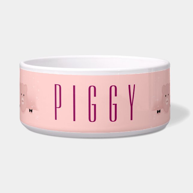 Écuelle Whimsical pink pig cute Farm Animal (Devant)