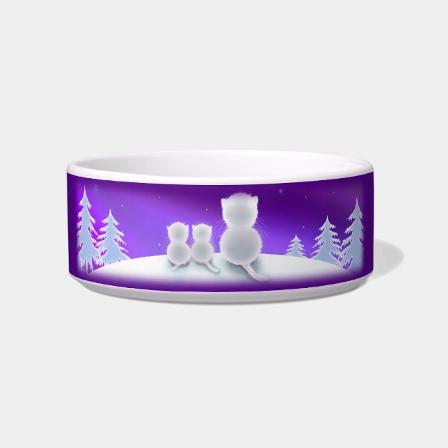 Écuelle Winter Kitty Family Chat Food Bowl (Gauche)
