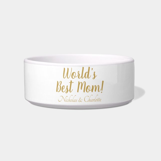 Écuelle World’s Best Mom gold custom script mignon (Devant)