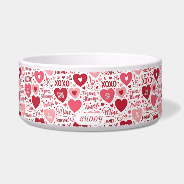 Écuelle XOXO & Always Be Mine Red & Pink Personalized Pet (Devant)