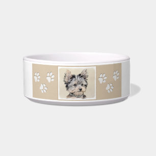 Écuelle Yorkshire Terrier Puppy Peinture originale Chien