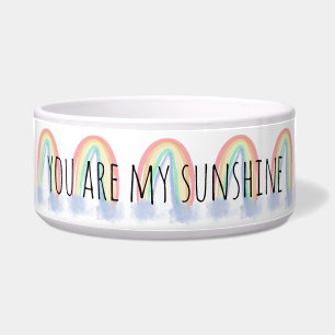 Écuelle You are my sunshine watercolor painted rainbow