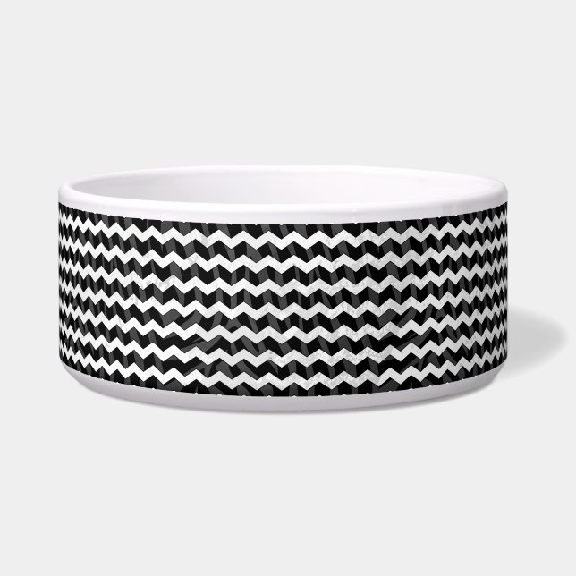 Écuelle Zebra Black et Grey Chevron (Droite)