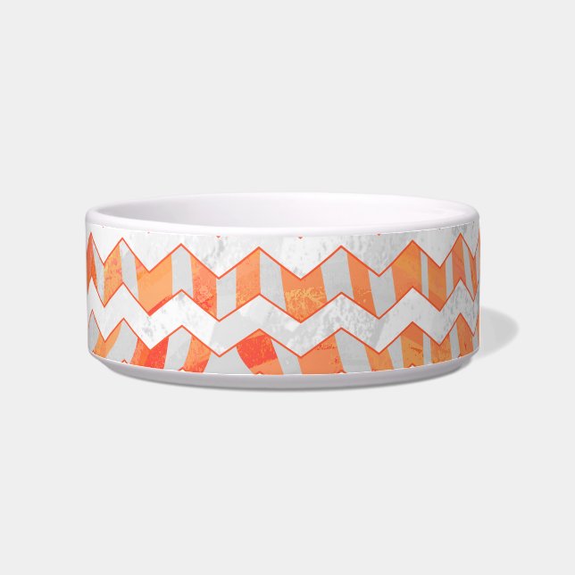 Écuelle Zebra Chevron orange et blanc (Droite)