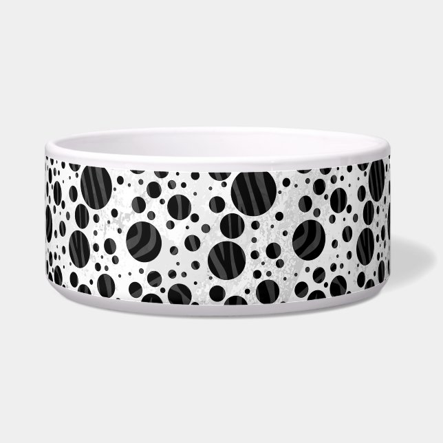 Écuelle Zebra Polka point noir et gris impression (Droite)