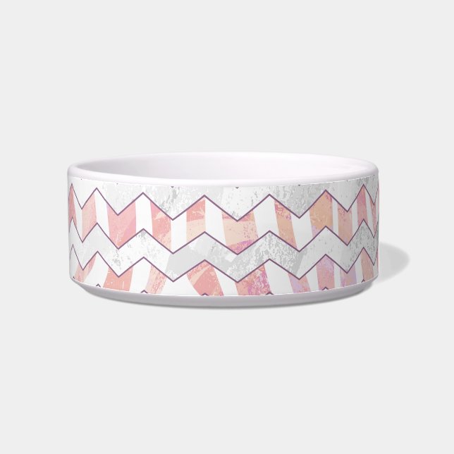 Écuelle Zebra rose et blanc Chevron (Droite)