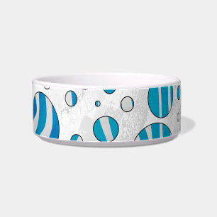 Écuelle Zèbre blanc et bleu de point de polka