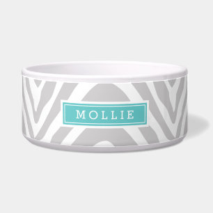 Écuelle Zèbre gris et turquoise Imprimer Monogramme