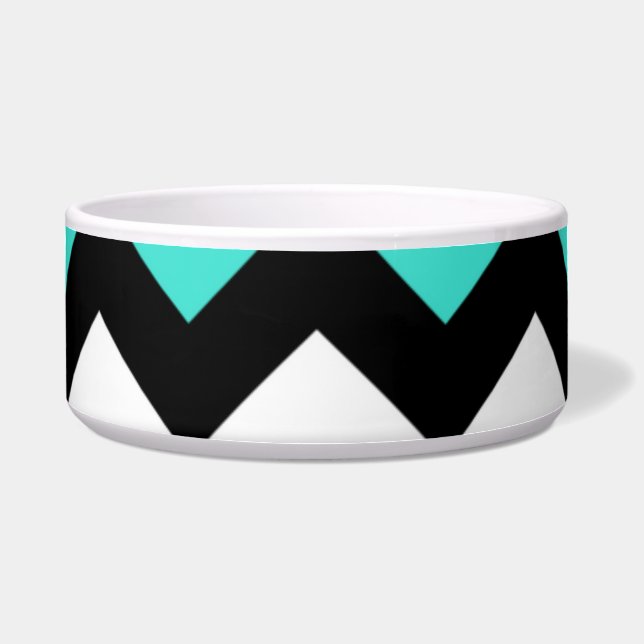 Écuelle Zigzag noir blanc turquoise (Devant)