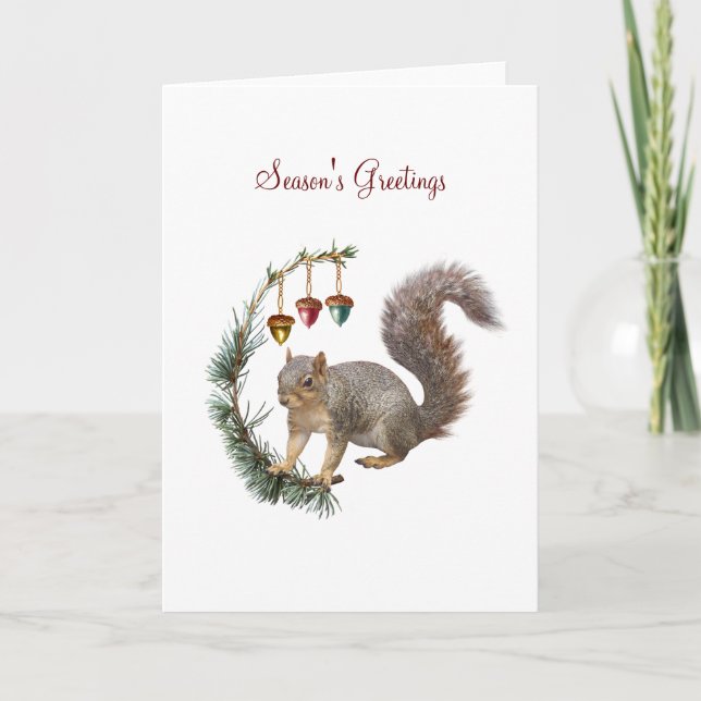 Écureuil avec carte de vacances Swag Acorn (Devant)