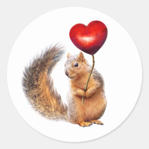 Écureuil avec coeur sur bâton Stickers