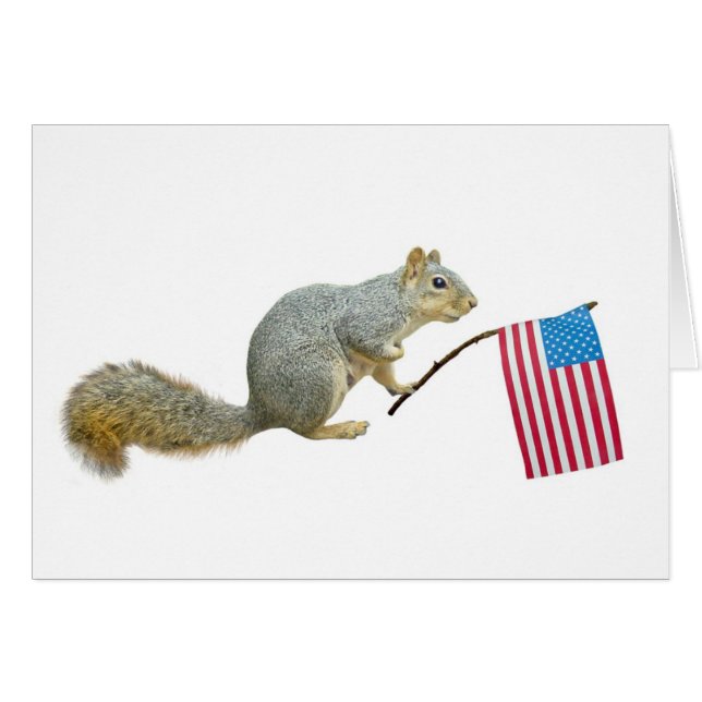 Écureuil avec drapeau américain (Devant horizontal)