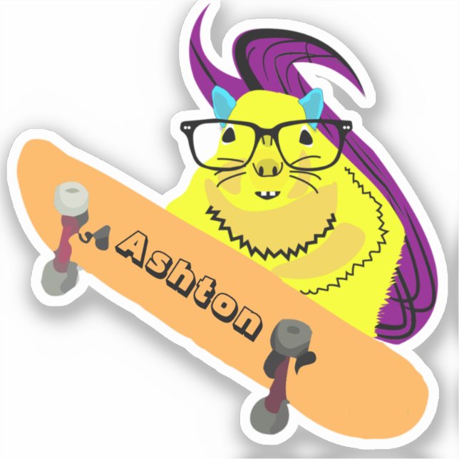 Écureuil coquin #944 Autocollant de patinage de no (Recto)