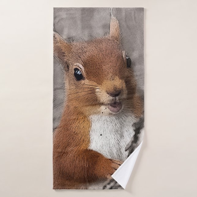 Écureuil d'animaux de région boisée (Serviette de bain)