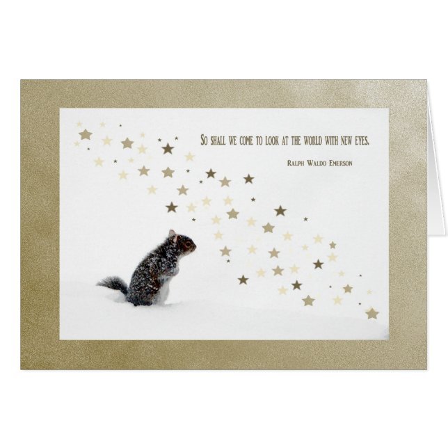 Écureuil dans la neige (Devant horizontal)