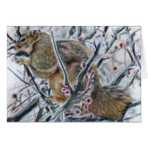 Écureuil d'hiver dans l'arbre