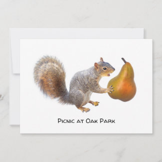 Écureuil Manger Pear Party Invitation