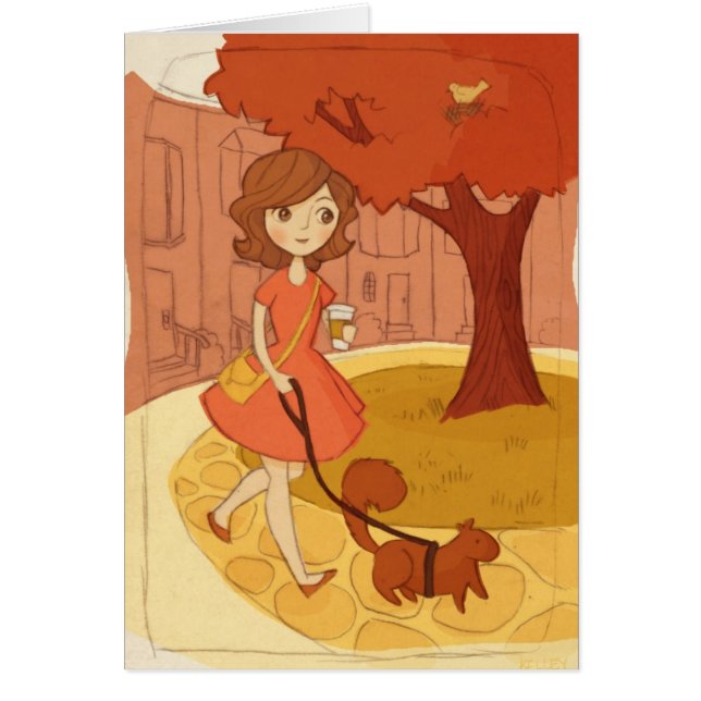 Écureuil marchant en automne (Devant)