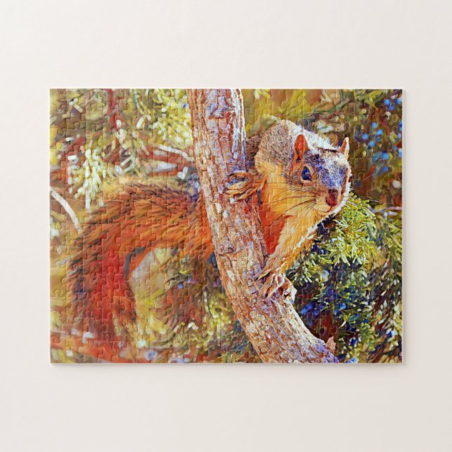 Écureuil sauvage Photographie Nature Art Puzzle (Horizontal)