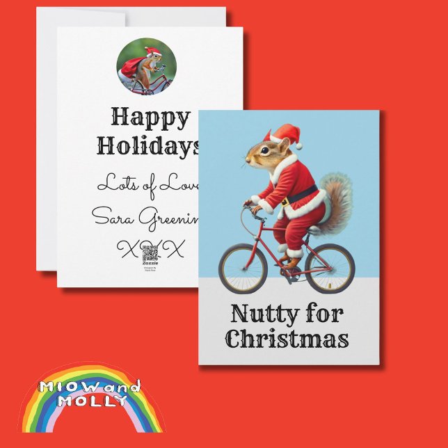 Écureuil sur un vélo Carte de Noël (Créateur téléchargé)