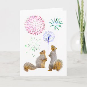 Écureuils avec carte Fireworks