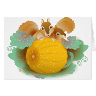 écureuils dans la correction de citrouille