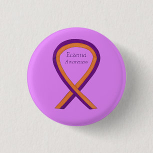 Eczema Awareness Ribbon Custom Art Pin Buttons