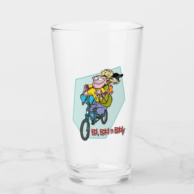 Ed, Edd, n Eddy on a Bike Glass (Front)