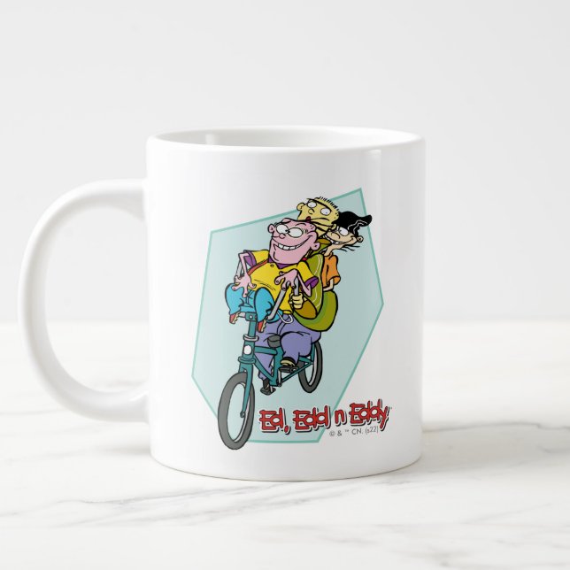 Ed, Edd, n Eddy on a Bike Large Coffee Mug (Left)