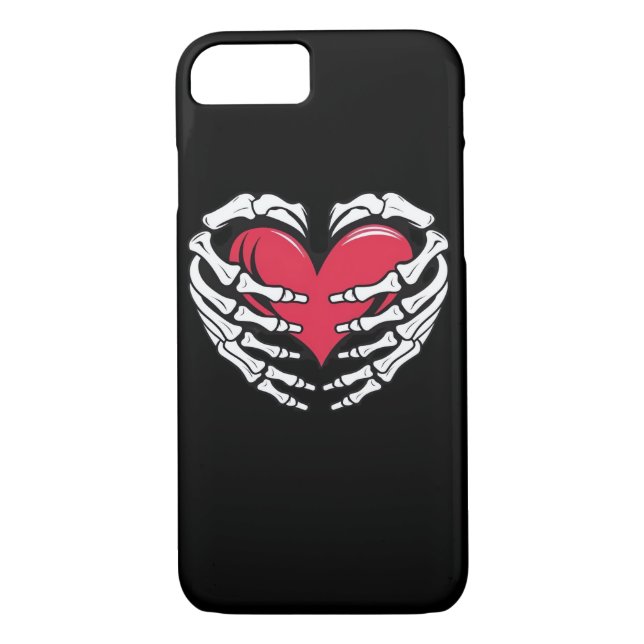 Ed Heart In Skeletal Hands Classic Case-Mate iPhone Case (Back)