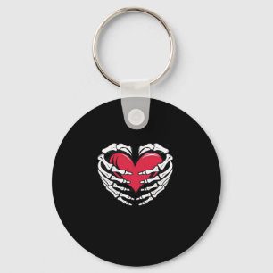 Ed Heart In Skeletal Hands Classic Keychain