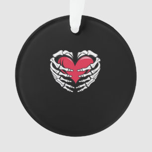 Ed Heart In Skeletal Hands Classic Style Ornament