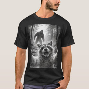 ed Raccoon Selfie with Bigfoot Sasquatch Funny T-Shirt