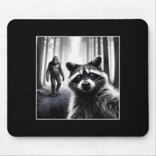 Ed Raccoon Selfie With Sasquatch Bigfoot Funny Rac Mouse Pad
