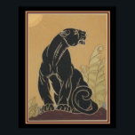 Ed Rudy Art Deco Black Panther Print 16 x 20<br><div class="desc">Striking Art Deco Black Panther Print by Ed Rudy</div>