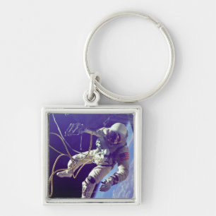 Ed White First American Spacewalker Photograph Keychain