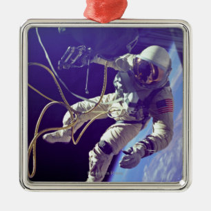 Ed White First American Spacewalker Photograph Metal Ornament