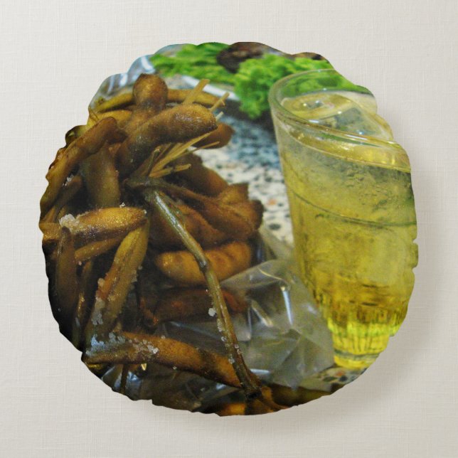 Edamame Thai Style Round Pillow (Front)