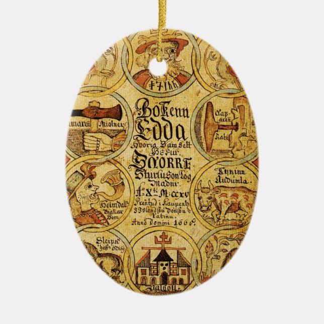Edda Norse Mythology Ceramic Ornament (Front)