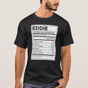 Eddie Nutrition Information Problem Solving Hard W T-Shirt